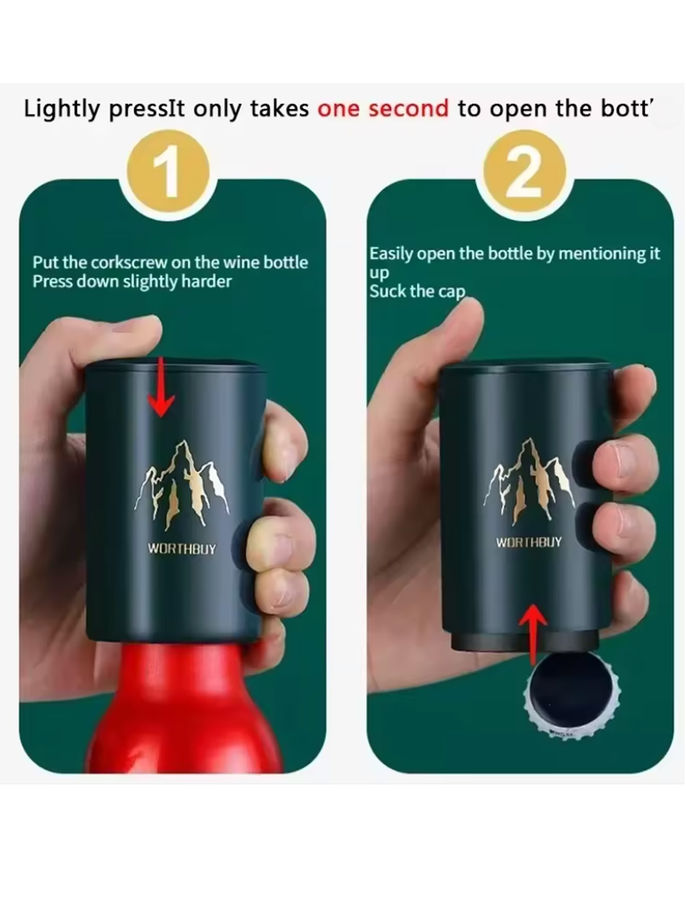 1 pz apribottiglie automatico  - Wine Beer Opener recensione e prezzo